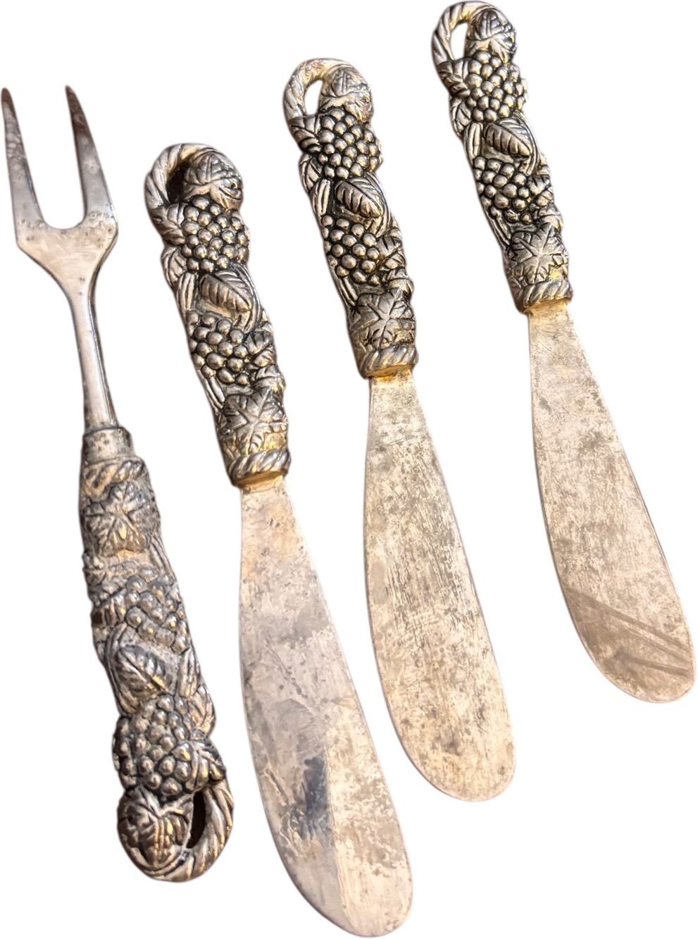 Vintage Arthur Court 4 piece one fork and three spreaders for charcuterie boards